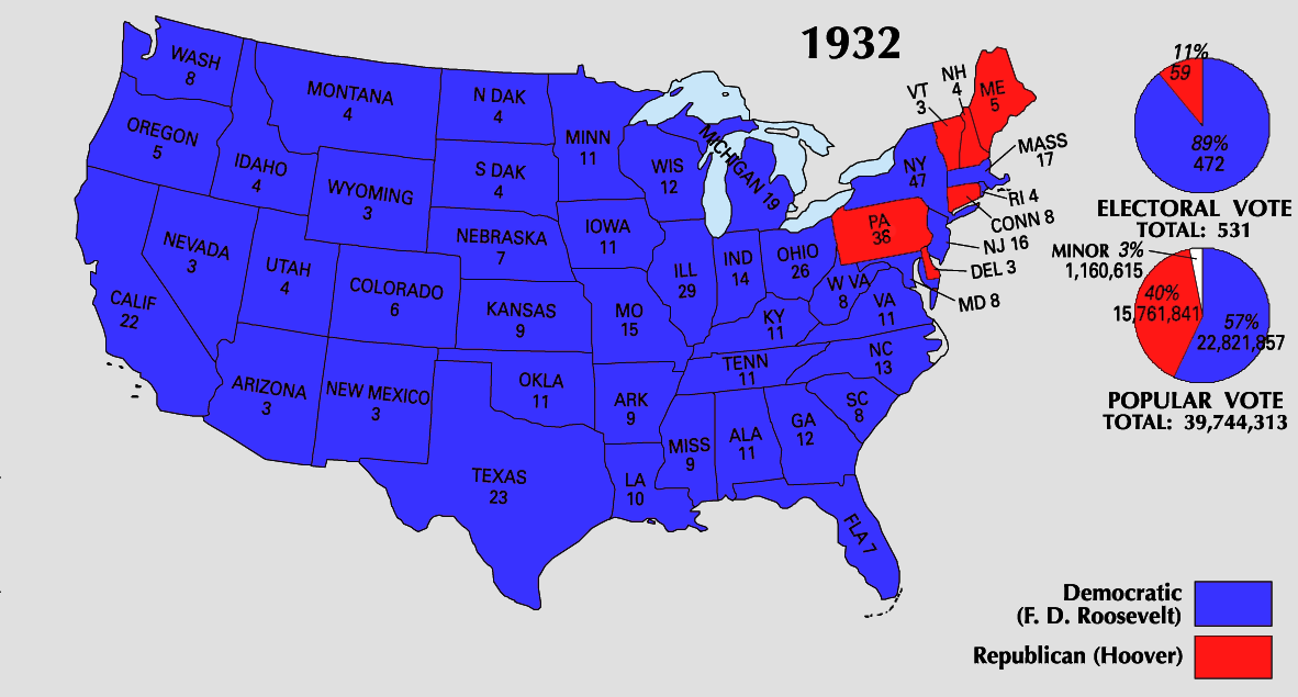 1932 Electoral Map 1932 Electoral Map