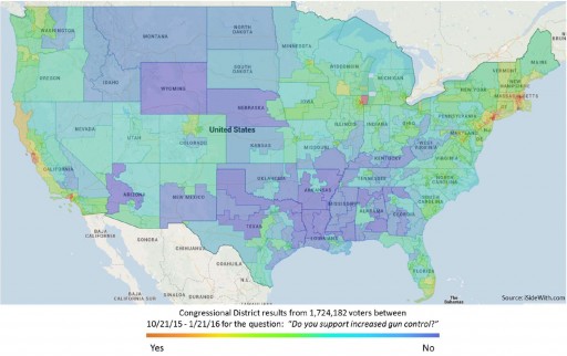 Gun Control Support Map